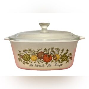 Corning‎ Ware Spice of Life Casserole Dish Persil Sauge A-1 1/2-B Lid Vintage